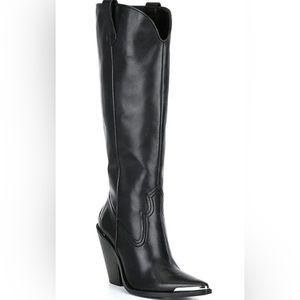 Western stacked boot: Cowboy boots in black